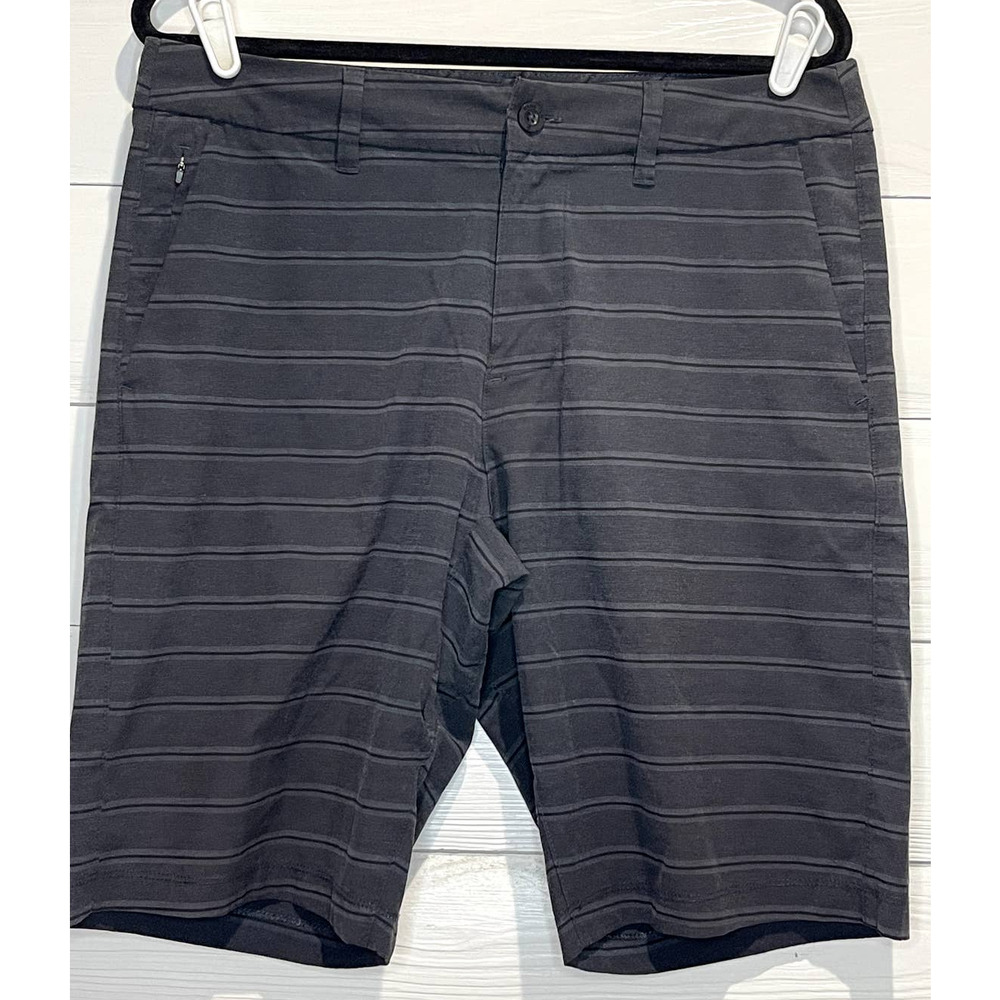 Hang Ten Charcoal Board Shorts with Black Stripes, Mens Size 34